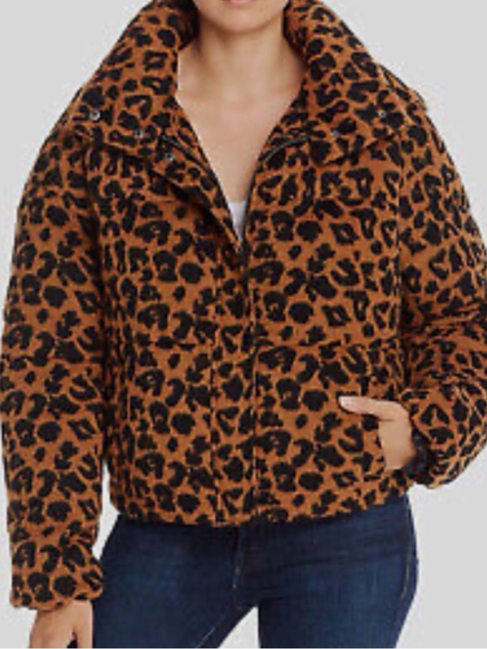 Apparis Leopard Print Puffer Jacket - Brown XS